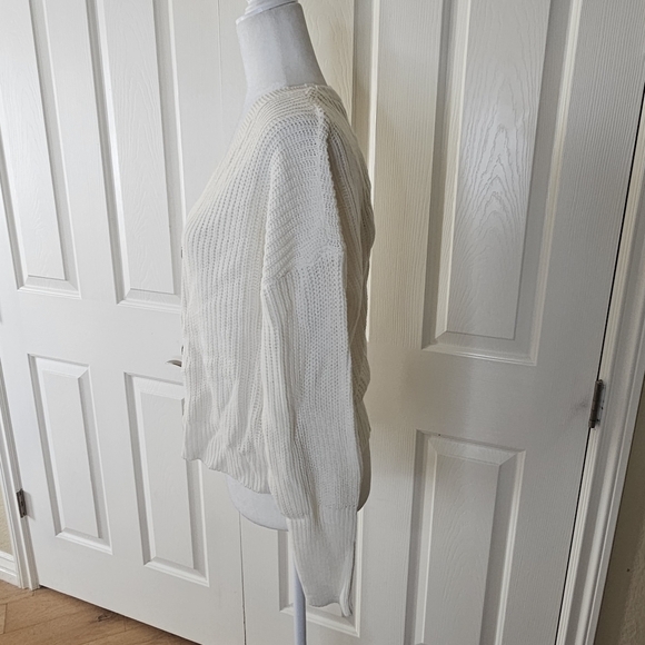 NWT Vero Moda Lea Birch White Long Sleeve V-Neck Cuff Cardigan Sweater Sz L - Picture 5 of 10